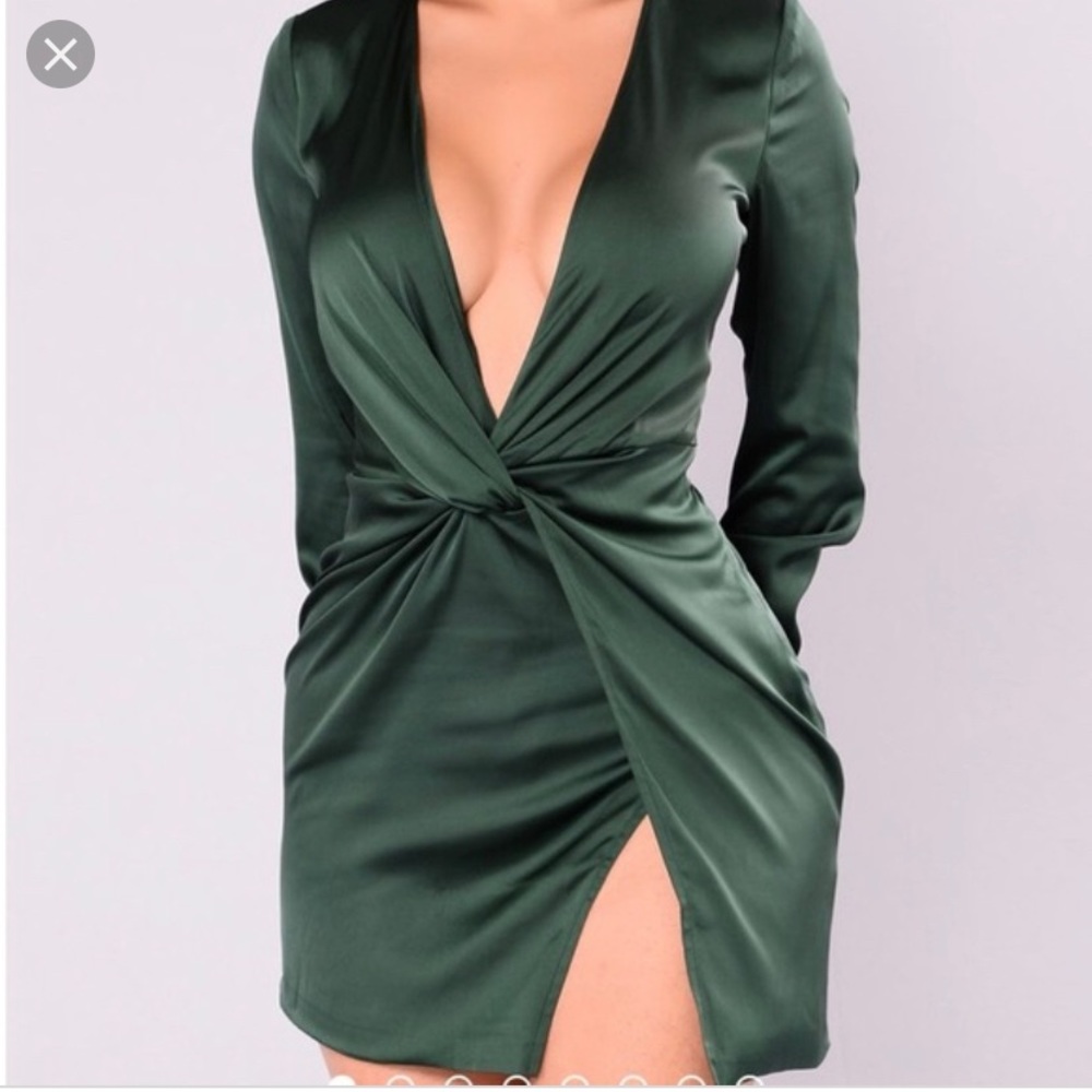 Fashionnova sugar free dress in hunter green